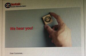 KOTAK MAHINDRA BANK जालंधर में गड़बड़ी की RBI और हेड BRANCHको शिकायत