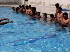 सेंट सोल्जर स्पोर्ट्स कॉम्प्लेक्स में विद्यार्थियों ने तैराकी के साथ फिटनेस का लिया प्रशिक्षण
